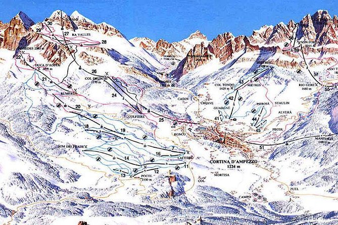 Ski Tour from Cortina d'Ampezzo: Tofana - Lower slopes for beginners and careful intermediates