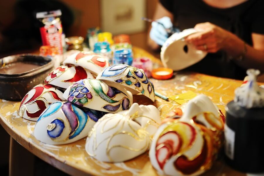 Venice: Carnival Mask Decoration Class at Casanova Prisons - Painting, glitter, and the one-hour time limit