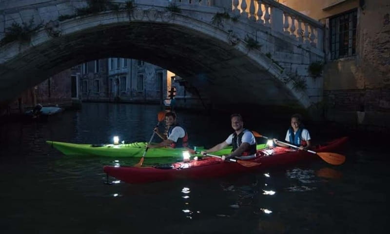 Venice: Guided Canal Kayak Tour at Day, Night, or Sunset - A short stretch of lagoon and open water