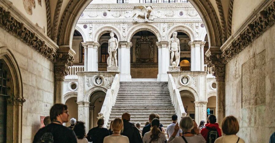Venice: Private Entry Doge Palace & St. Mark Terraces Tour - The Giants’ Staircase and Golden Staircase