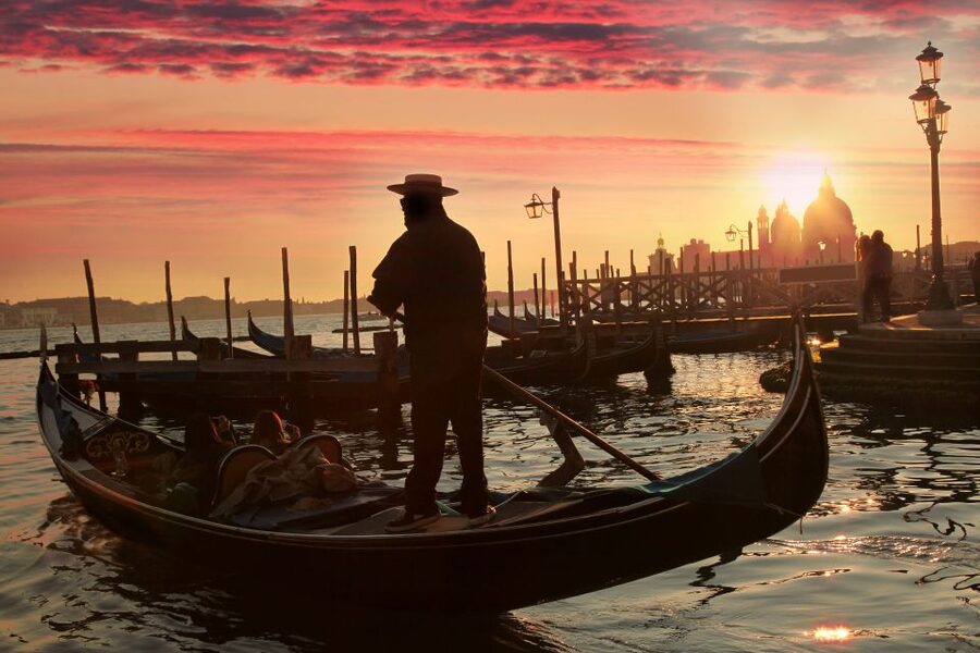 Venice: Sunset or Evening Gondola Tour - Setting out near St. Mark’s Square