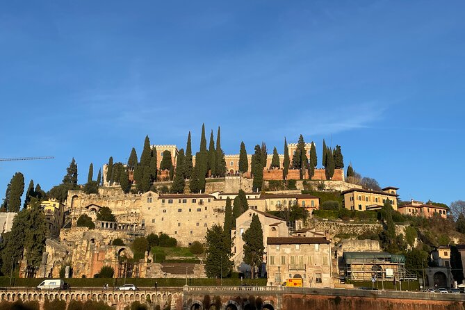 Verona: City Walking Tour with Cable Car Ride & Wine Aperitif - Wine, ham, and cheese back in Piazza Bra