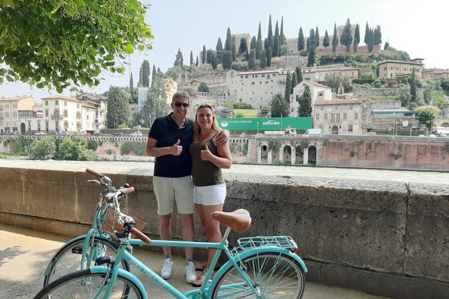 Verona: Highlights and Panorama Bike Tour - Piazza delle Erbe and Juliet’s famous balcony