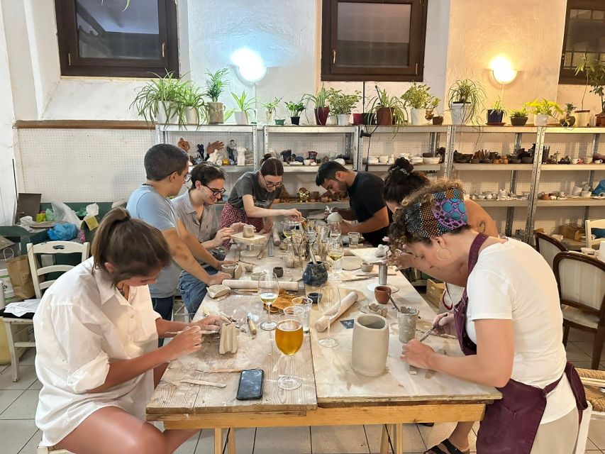 Wine and Pottery Workshop at Smart Lab Verona - Shaping and carving your white-clay piece